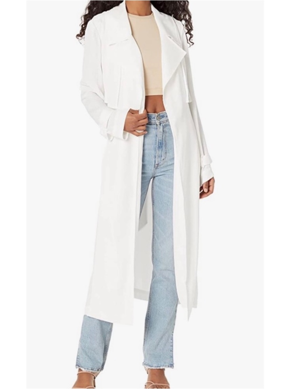steve madden bb dakota white satin trench coat